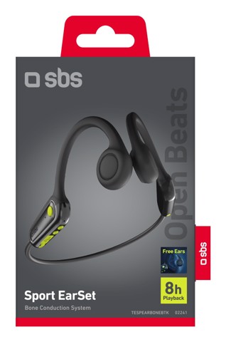 SBS TESPEARBONEBTK cuffia e auricolare True Wireless Stereo (TWS) Passanuca Sport Bluetooth Nero