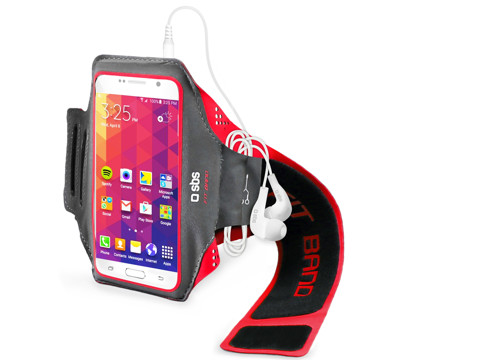 SBS TESPORTFITBANDR custodia per cellulare 12,7 cm (5") Fascia da braccio Grigio, Rosso
