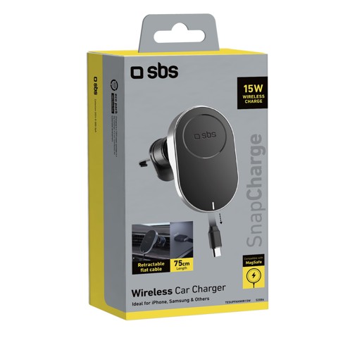 SBS TESUPP15WRETRACABL supporto per personal communication Supporto attivo Telefono cellulare/smartphone Nero