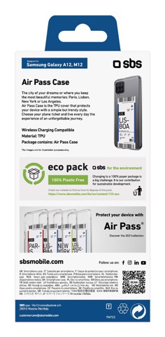 SBS TETICKETSAA12LIS custodia per cellulare 16,5 cm (6.5") Cover Nero, Blu, Trasparente, Bianco