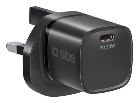 SBS TETR1CPD30WUK Caricabatterie per dispositivi mobili Universale Nero AC Ricarica rapida Interno