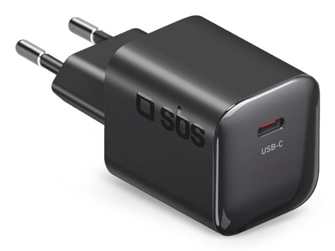 SBS TETRGAN1C20WK Caricabatterie per dispositivi mobili Smartphone, Tablet Nero AC Ricarica rapida Interno