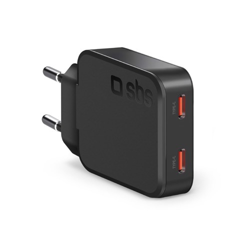 SBS TETRGAN2C65SLIM Caricabatterie per dispositivi mobili Universale Nero AC Ricarica rapida Interno