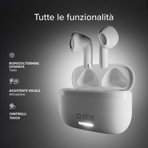 SBS TETWSAIRSPACEBTW cuffia e auricolare True Wireless Stereo (TWS) In-ear Musica e Chiamate Bianco