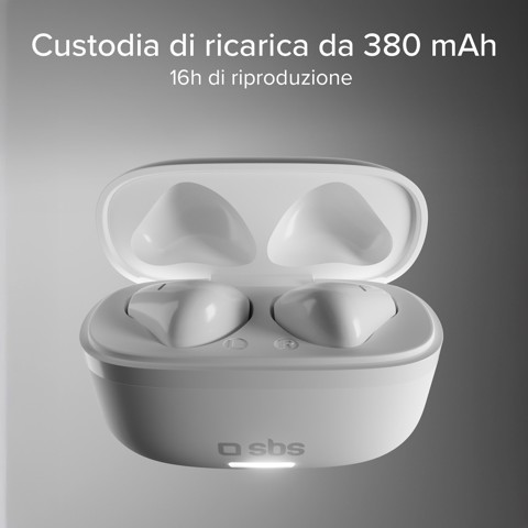 SBS TETWSAIRSPACEBTW cuffia e auricolare True Wireless Stereo (TWS) In-ear Musica e Chiamate Bianco