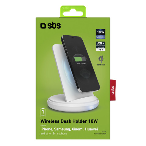 SBS TEWIRDESKQI10W Caricabatterie per dispositivi mobili Bianco Interno