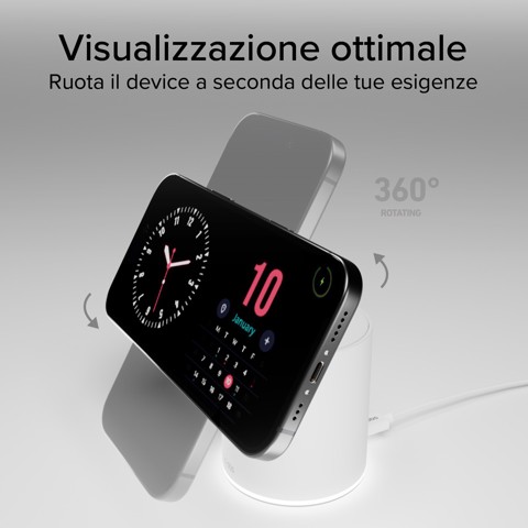 SBS TEWIRMAGFOLD2IN1 Caricabatterie per dispositivi mobili Auricolare, Smartphone Bianco USB Carica wireless Ricarica rapida Interno