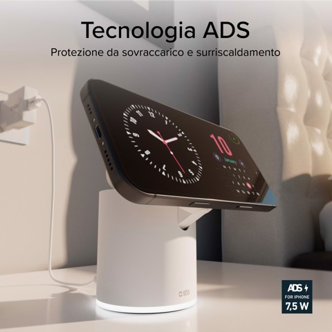 SBS TEWIRMAGFOLD2IN1 Caricabatterie per dispositivi mobili Auricolare, Smartphone Bianco USB Carica wireless Ricarica rapida Interno
