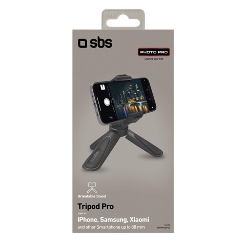 SBS Tripod Pro - Treppiede orientabile con supporto per video e foto