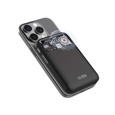 SBS TTBB10000FANMAG batteria portatile 10000 mAh Carica wireless Nero