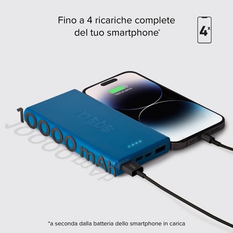 SBS TTBB10000FASTA batteria portatile Polimeri di litio (LiPo) 10000 mAh Ciano