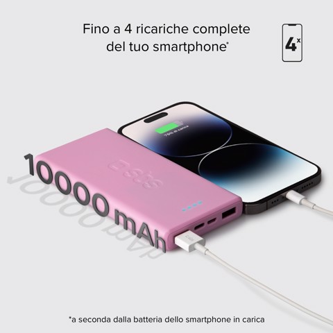 SBS TTBB10000FASTP batteria portatile Polimeri di litio (LiPo) 10000 mAh Rosa