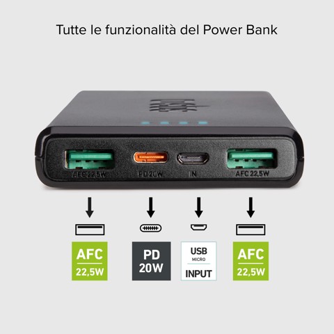 SBS TTBB10000FASTPD2 batteria portatile 10000 mAh Nero