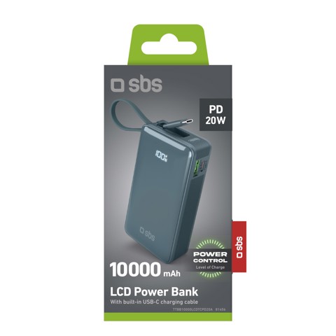 SBS TTBB10000LCDTCPD20A batteria portatile 10000 mAh Azzurro