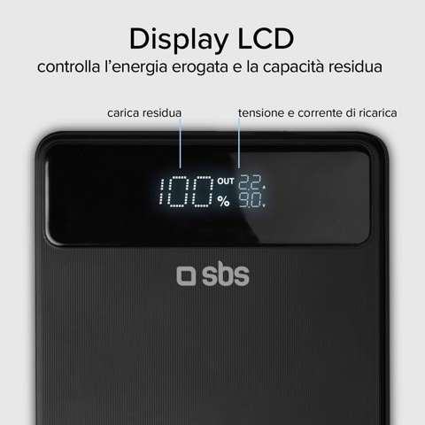 SBS TTBB20000PD100W batteria portatile 20000 mAh Nero
