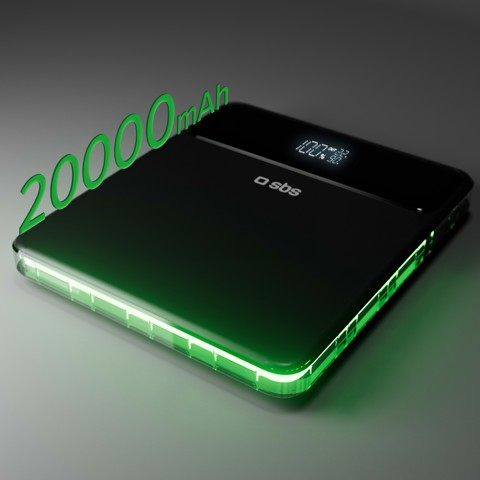 SBS TTBB20000PD100W batteria portatile 20000 mAh Nero