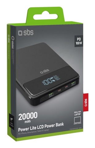 SBS TTBB20000PD100W batteria portatile 20000 mAh Nero