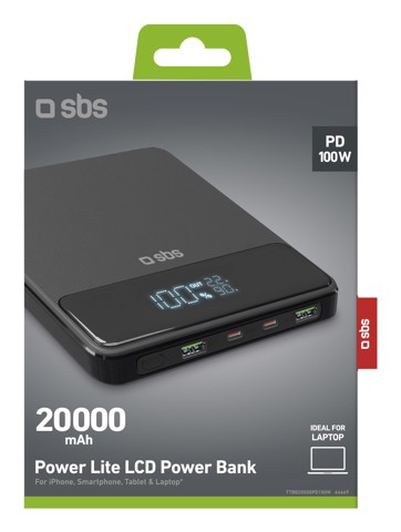 SBS TTBB20000PD100W batteria portatile 20000 mAh Nero