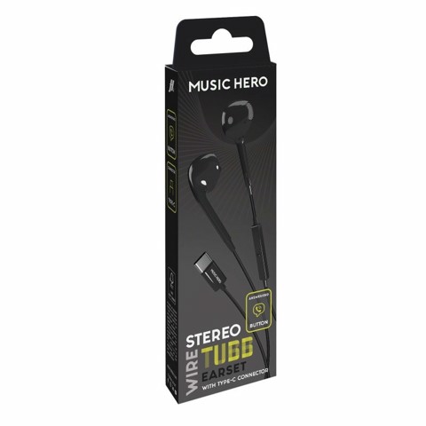 SBS Tubb Auricolare Cablato In-ear Musica e Chiamate USB tipo-C Nero