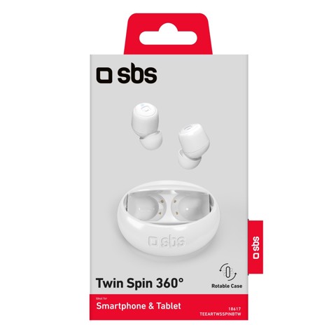 SBS Twin Spin 360° Auricolare True Wireless Stereo (TWS) In-ear Musica e Chiamate Bluetooth Bianco