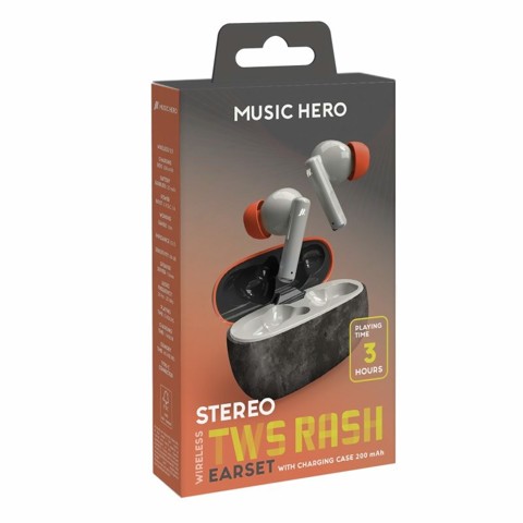SBS TWS Rash Auricolare True Wireless Stereo (TWS) In-ear Musica e Chiamate Nero, Grigio, Arancione