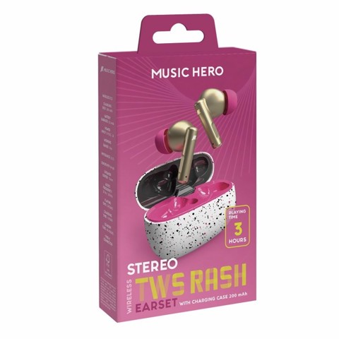SBS TWS Rash Auricolare True Wireless Stereo (TWS) In-ear Musica e Chiamate Oro, Rosa, Bianco