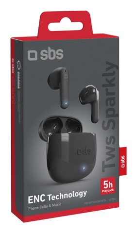 SBS TWS Sparkly Auricolare True Wireless Stereo (TWS) In-ear Musica e Chiamate Bluetooth Nero
