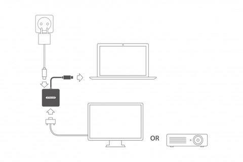 Sitecom CN-374 cable gender changer USB-C VGA, USB-C Grigio