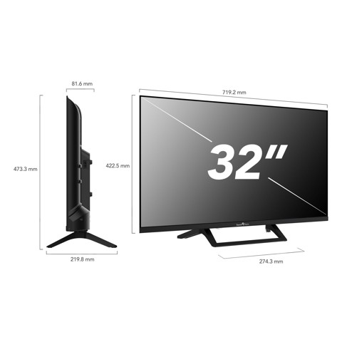 Smart-Tech 32HW01V1 TV 81,3 cm (32") HD Smart TV Wi-Fi Nero 180 cd/m²