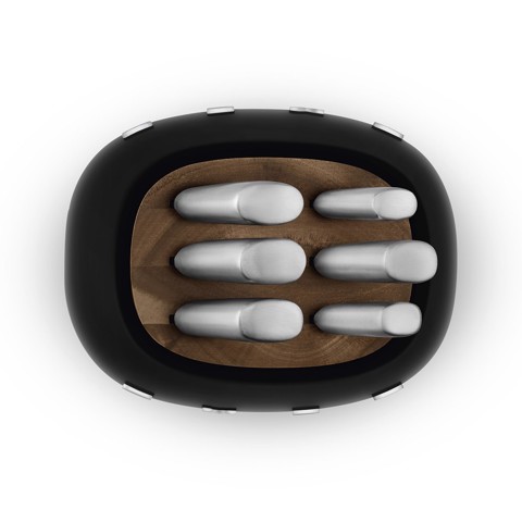 Smeg Ceppo con coltelli 50's Style - Nero LUCIDO - KBSF02BL