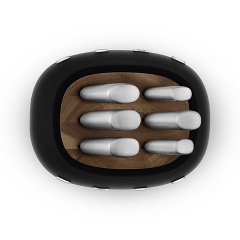 Smeg Ceppo con coltelli 50's Style - Nero LUCIDO - KBSF02BL