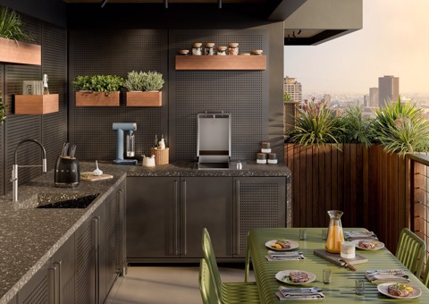 Smeg Ceppo con coltelli 50's Style - Nero LUCIDO - KBSF02BL
