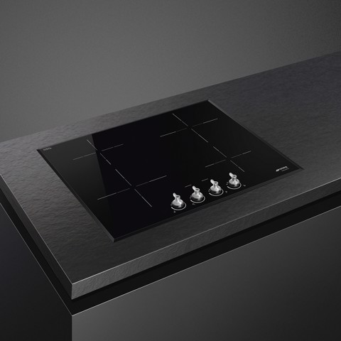Smeg Classic Classica Piano di cottura SI364BM Nero Made in Italy