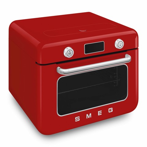 Smeg COF01RDEU forno a vapore Piccolo Rosso, Acciaio inox Pulsanti, Manopola