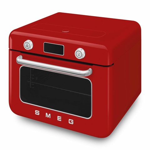 Smeg COF01RDEU forno a vapore Piccolo Rosso, Acciaio inox Pulsanti, Manopola