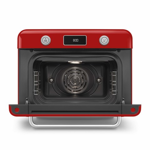 Smeg COF01RDEU forno a vapore Piccolo Rosso, Acciaio inox Pulsanti, Manopola