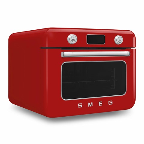 Smeg COF01RDEU forno a vapore Piccolo Rosso, Acciaio inox Pulsanti, Manopola