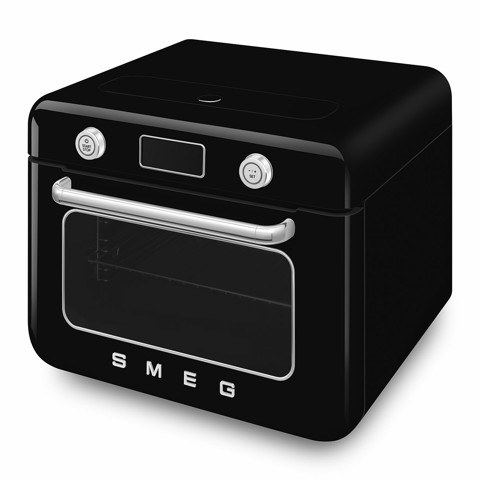 Smeg COF01RDEU Piccolo Nero, Acciaio inox Pulsanti, Manopola