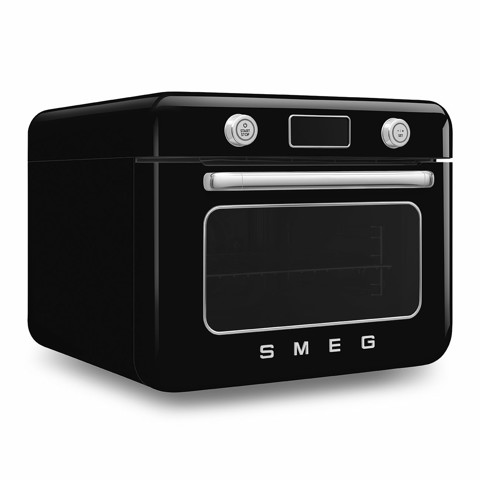 Smeg COF01RDEU Piccolo Nero, Acciaio inox Pulsanti, Manopola