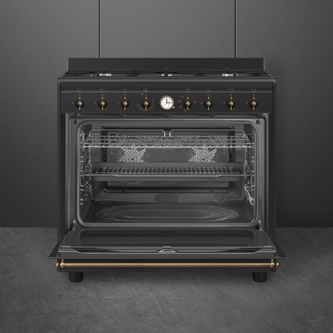 Smeg Coloniale CO96GMA9 Cucina freestanding A Elettrico Gas Antracite