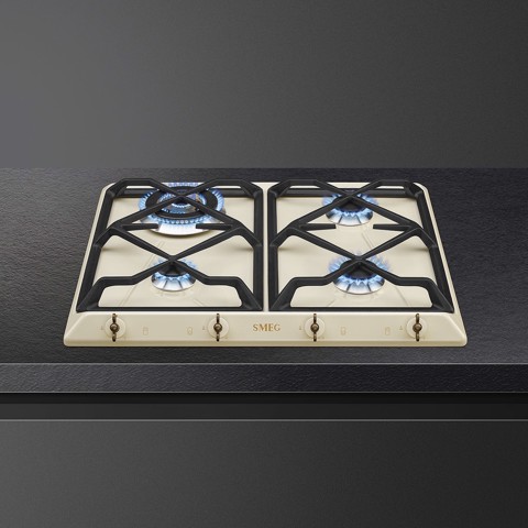 Smeg Coloniale SRV864POGH piano cottura Crema Da incasso 60 cm Gas 4 Fornello(i)