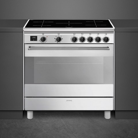 Smeg Concert BG91IX2 cucina Cucina freestanding A Elettrico Piano cottura a induzione Acciaio inox Made in Italy