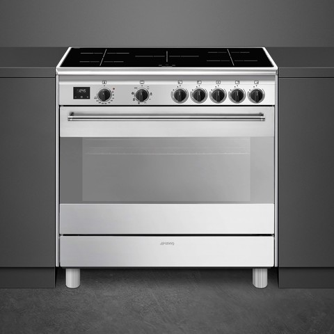 Smeg Concert BG91IX2 cucina Cucina freestanding Piano cottura a induzione Acciaio inossidabile A