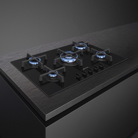 Smeg Cucina PV275B piano cottura Nero Da incasso 72 cm Gas 5 Fornello(i) Made in Italy
