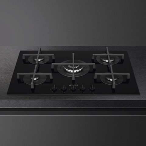 Smeg Cucina PV275B piano cottura Nero Da incasso 72 cm Gas 5 Fornello(i) Made in Italy
