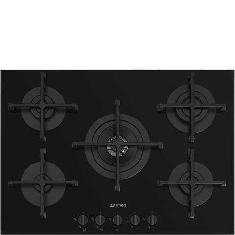 Smeg Cucina PV275B piano cottura Nero Superficie piana 72 cm Gas 5 Fornello(i)