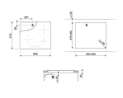 Smeg Cucina SI264DM piano cottura Nero Da incasso Piano cottura a induzione 4 Fornello(i)