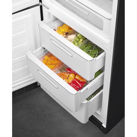 Smeg FAB32LBL6 frigorifero con congelatore Libera installazione 331 L Nero Made in Italy