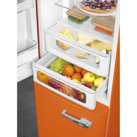 Smeg FAB32LOR6 frigorifero con congelatore Libera installazione 331 L Arancione Made in Italy