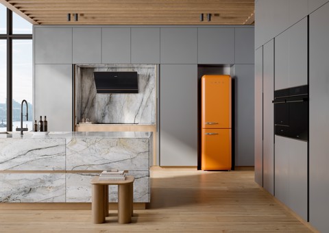 Smeg FAB32LOR6 frigorifero con congelatore Libera installazione 331 L Arancione Made in Italy